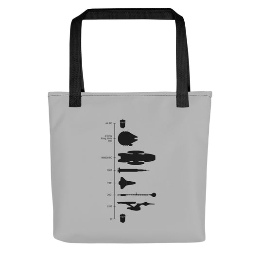 Space Ship Timeline Tote Bag