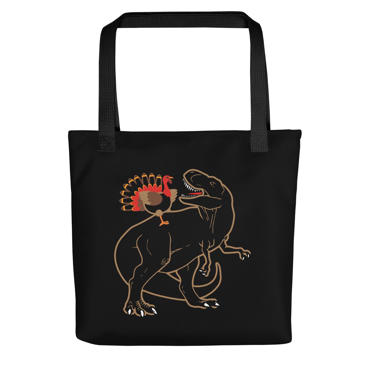 Turkey Riding T-Rex Tote Bag