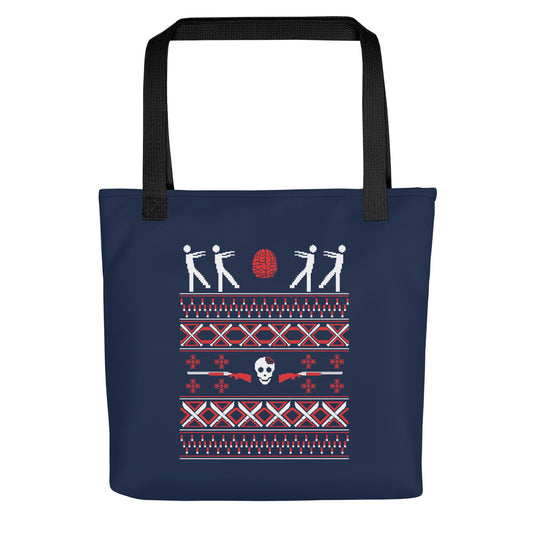 Zombie Christmas Sweater Tote Bag