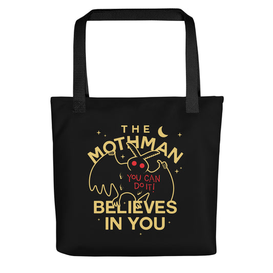 The Mothman Believes In You Tote Bag