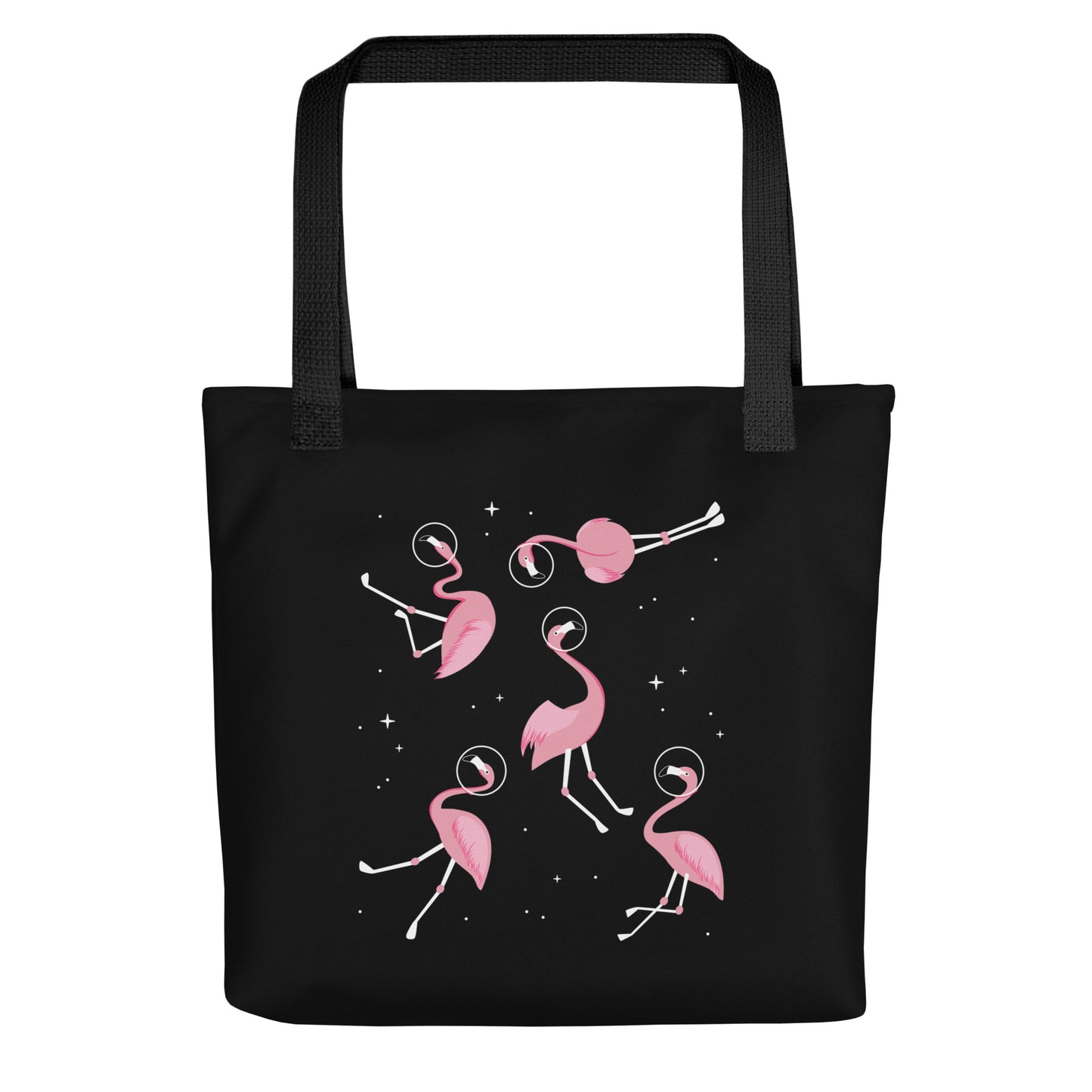 Flamingos In Space Tote Bag