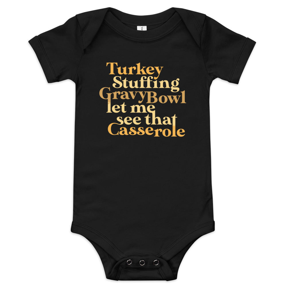 Turkey Stuffing Gravy Bowl Kid's Onesie