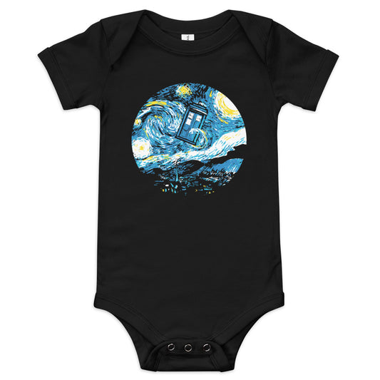 Starry Night Police Box Kid's Onesie