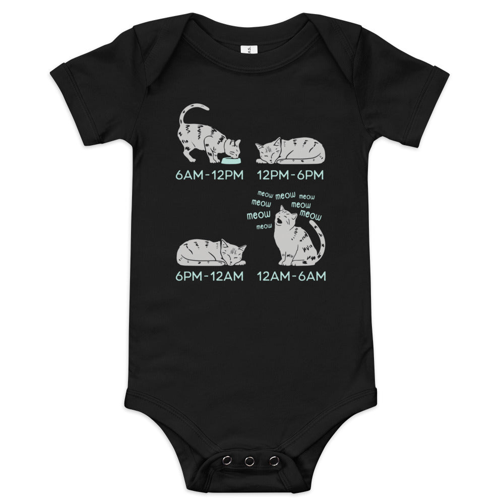 Cat Day Schedule Kid's Onesie