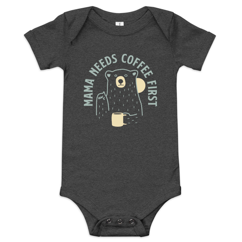 Mama Needs Coffee First Kid's Onesie