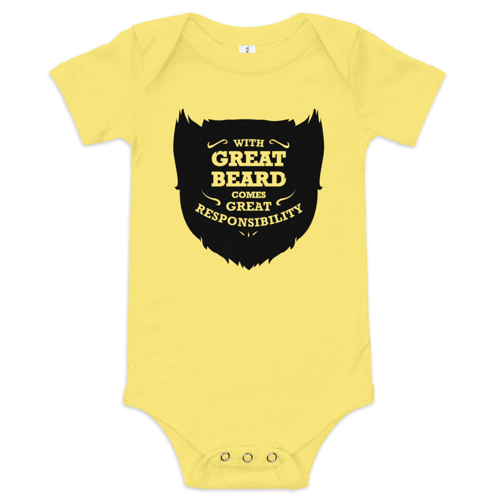 With Great Beard Comes Great Responsibility Kid's Onesie