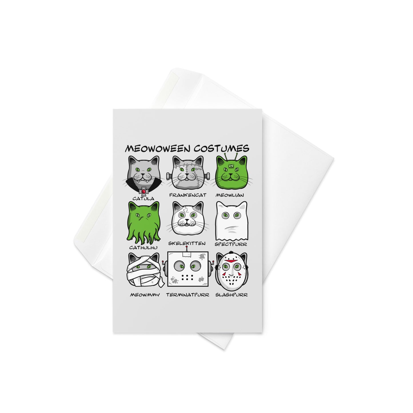 Meowoween Costumes Greeting Card