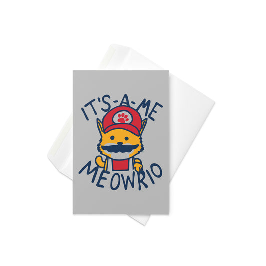 It's-a-me Meowrio Greeting Card