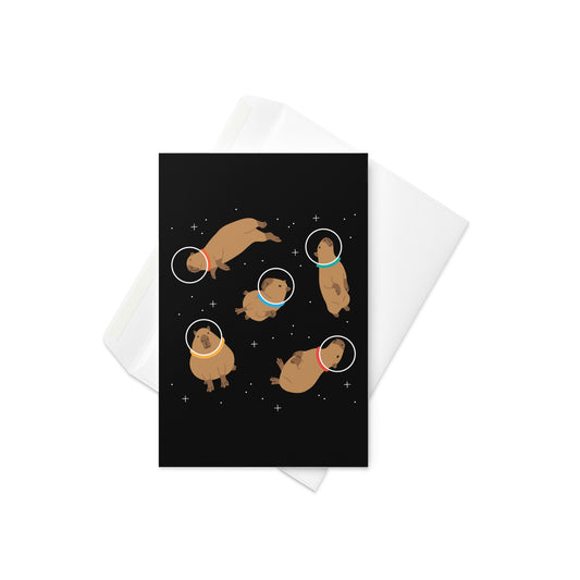 Capybaras In Space Greeting Card