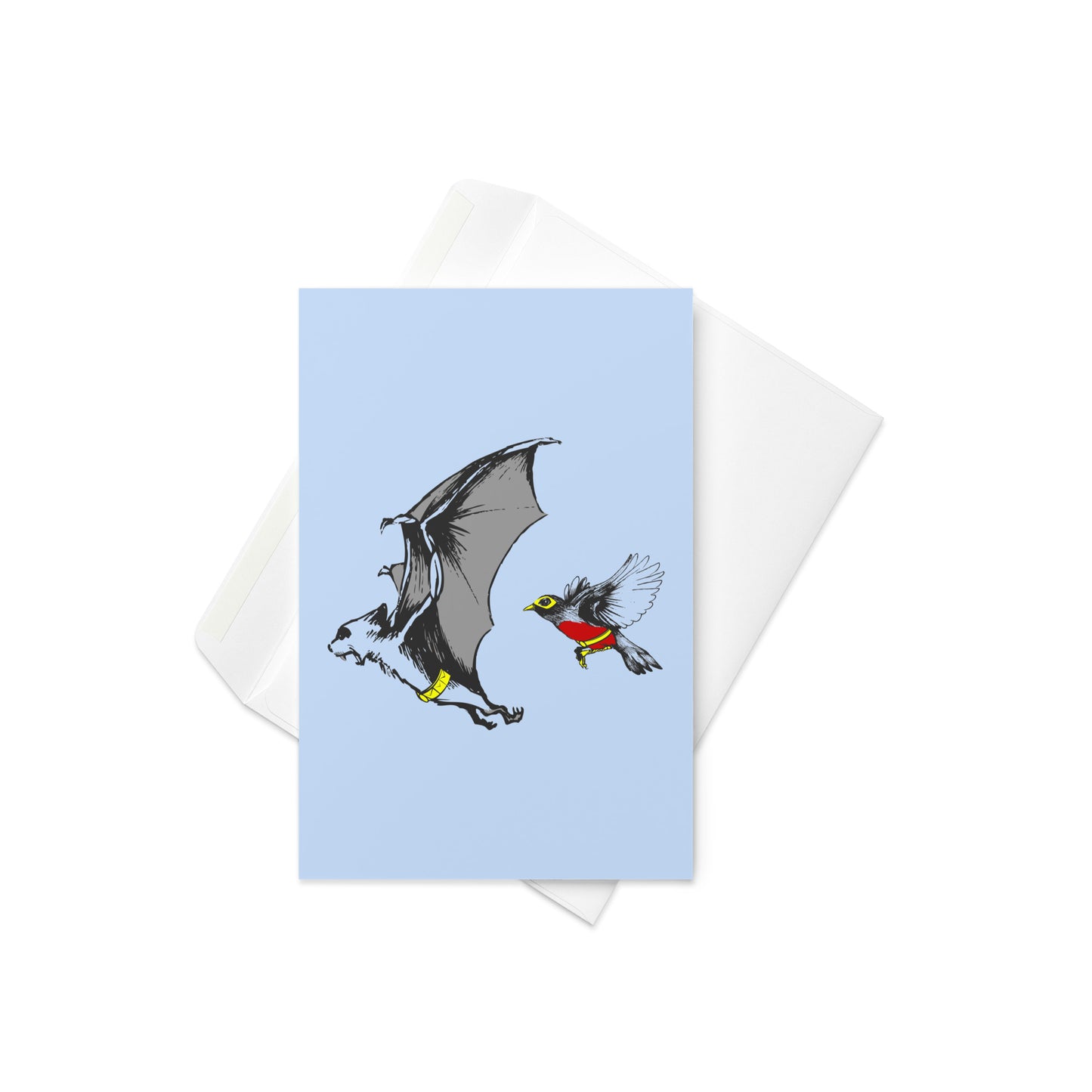 Bat and Robin Greeting Card