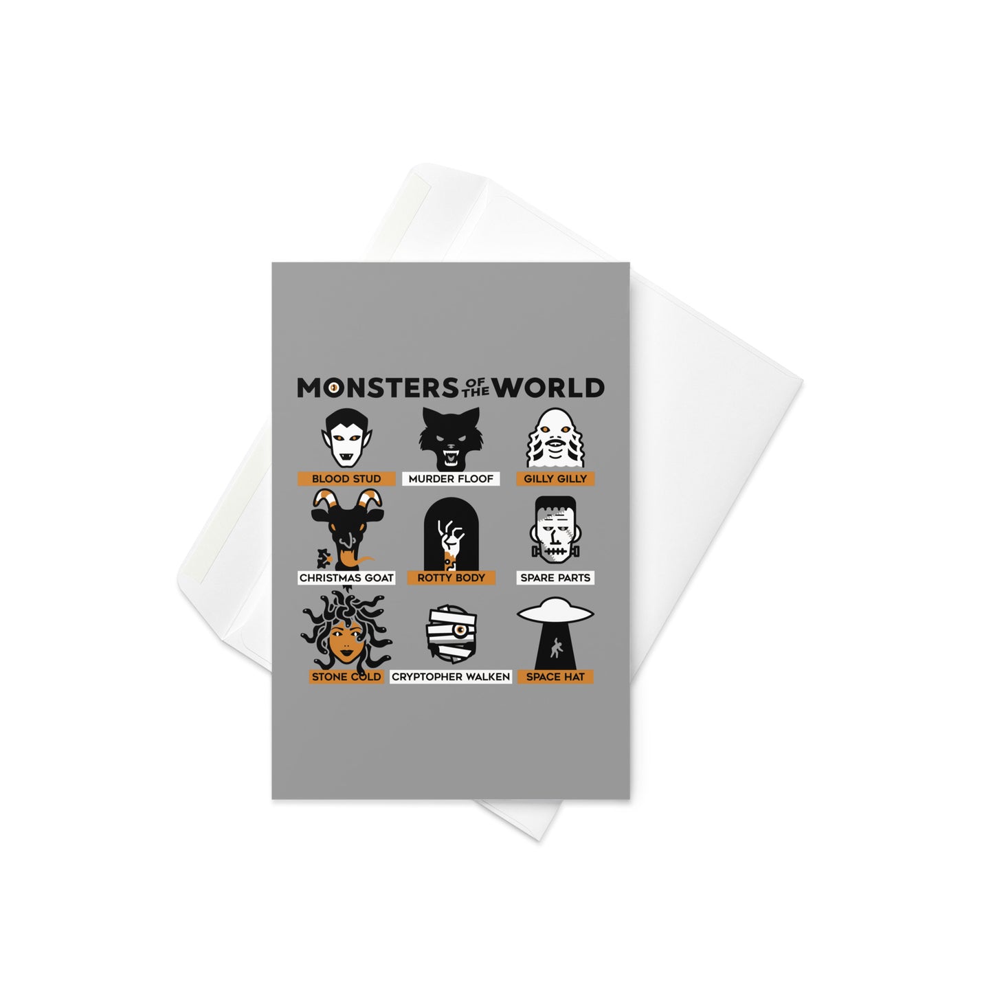 Monsters Of The World Greeting Card