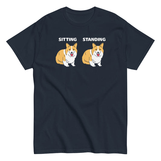 Corgi Sitting And Standing Men's Classic Tee