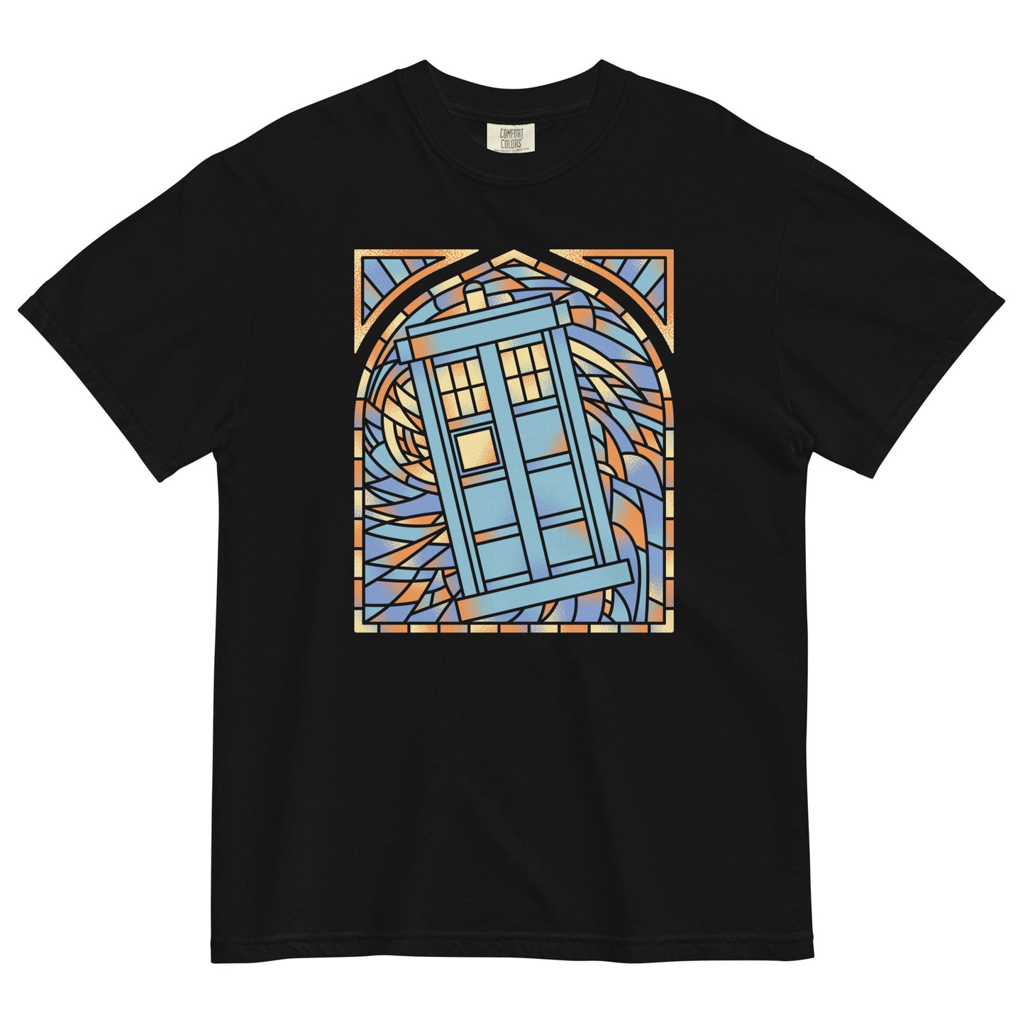 Stained Glass Police Box Men's Relaxed Fit Tee