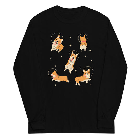 Corgis In Space Unisex Long Sleeve Tee