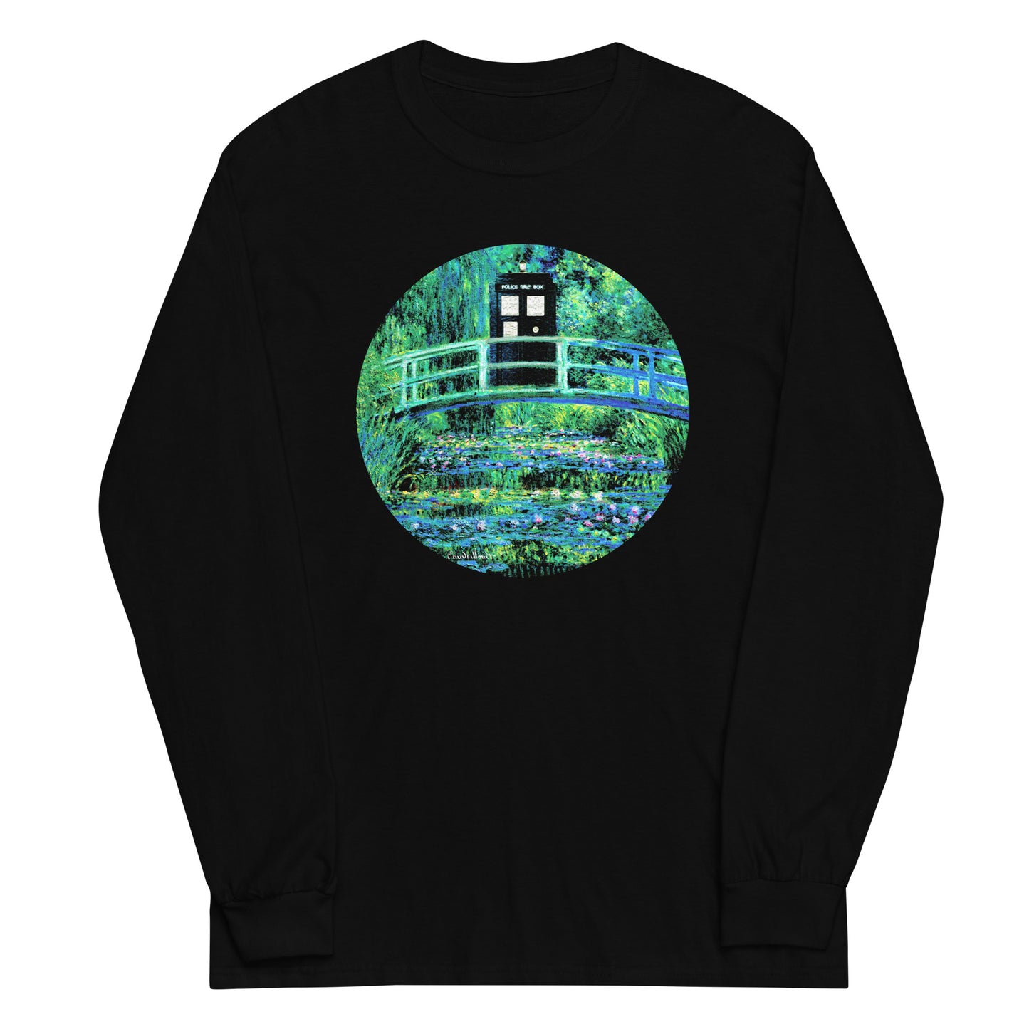 Water Lilies Police Box Unisex Long Sleeve Tee