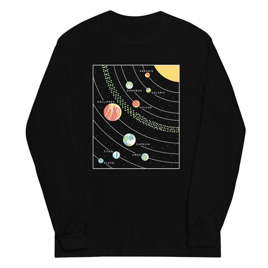 9 Planets Unisex Long Sleeve Tee