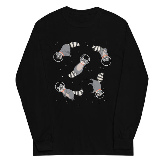 Raccoons In Space Unisex Long Sleeve Tee