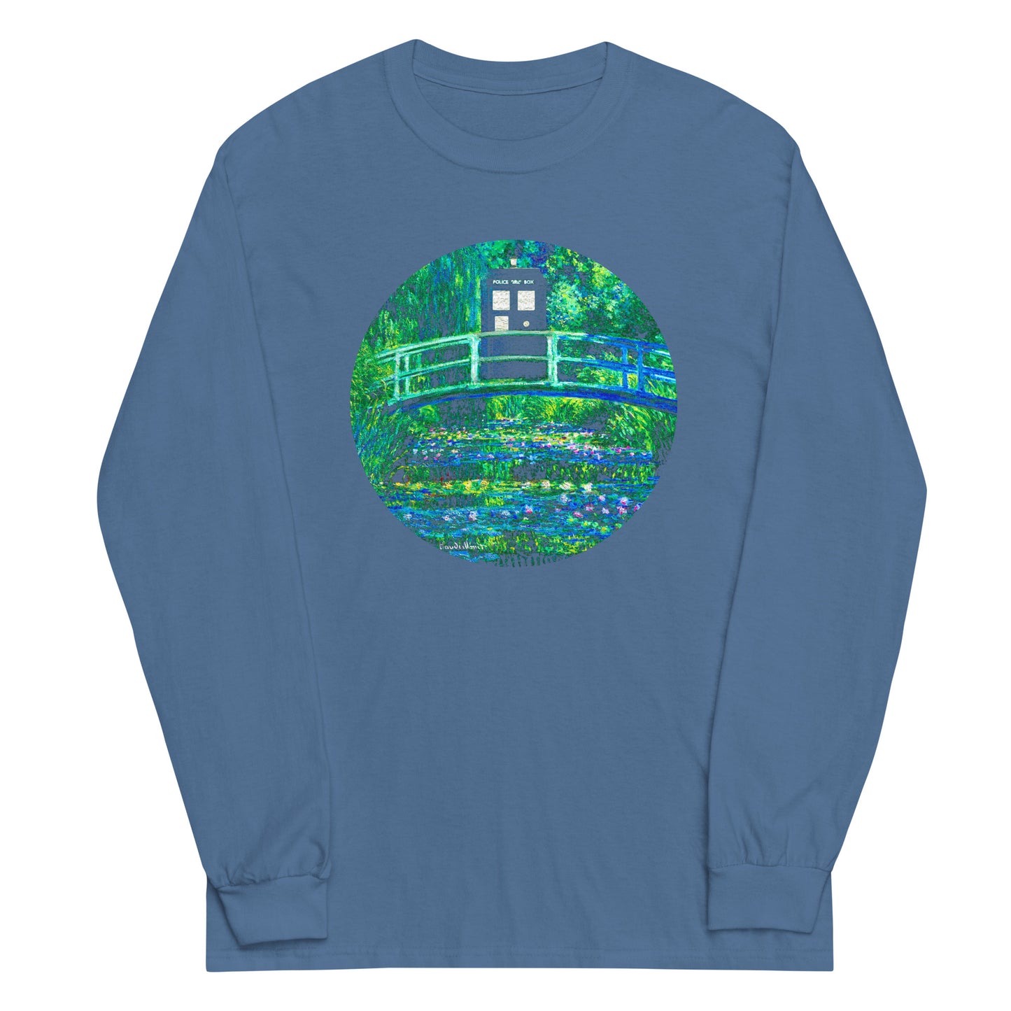 Water Lilies Police Box Unisex Long Sleeve Tee