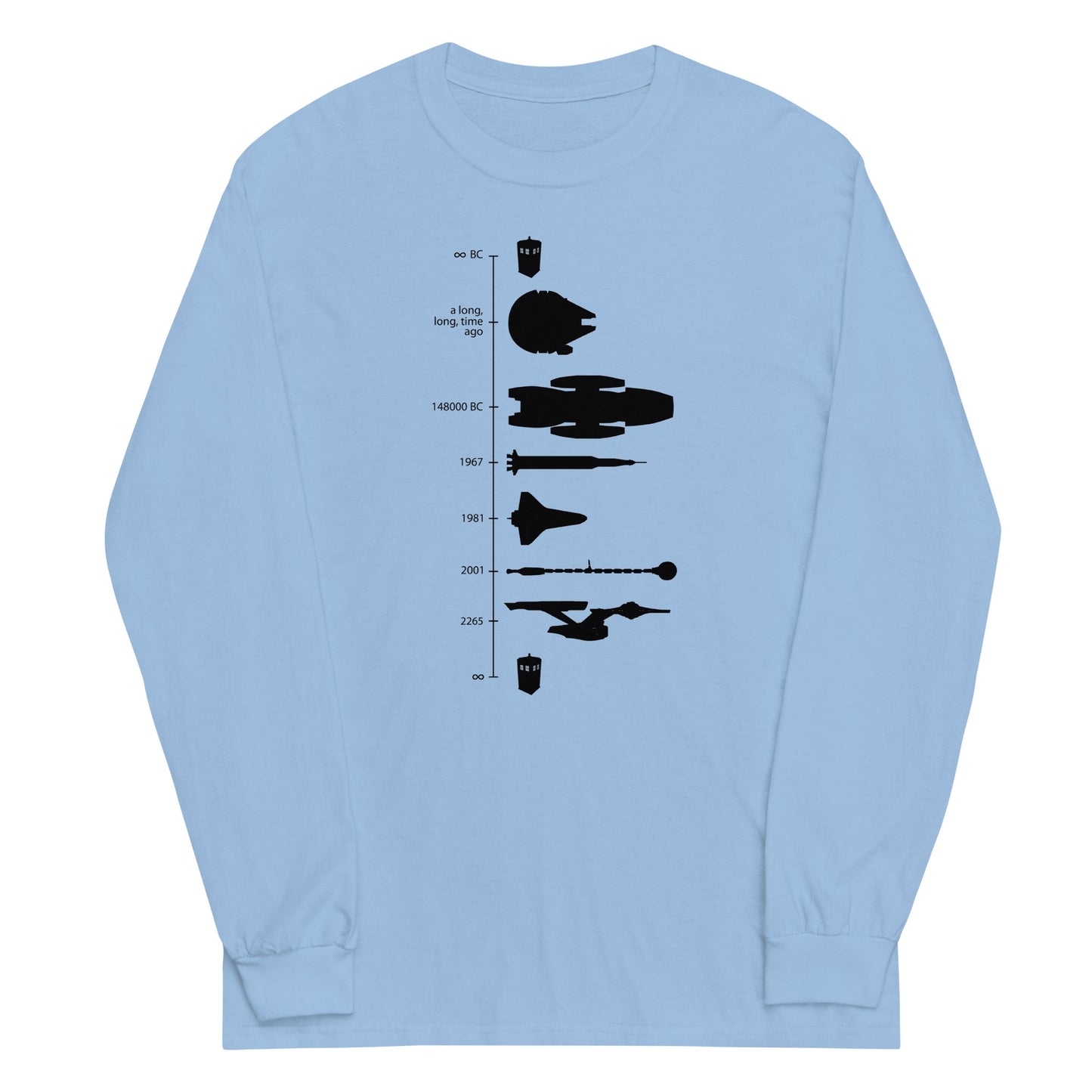 Space Ship Timeline Unisex Long Sleeve Tee