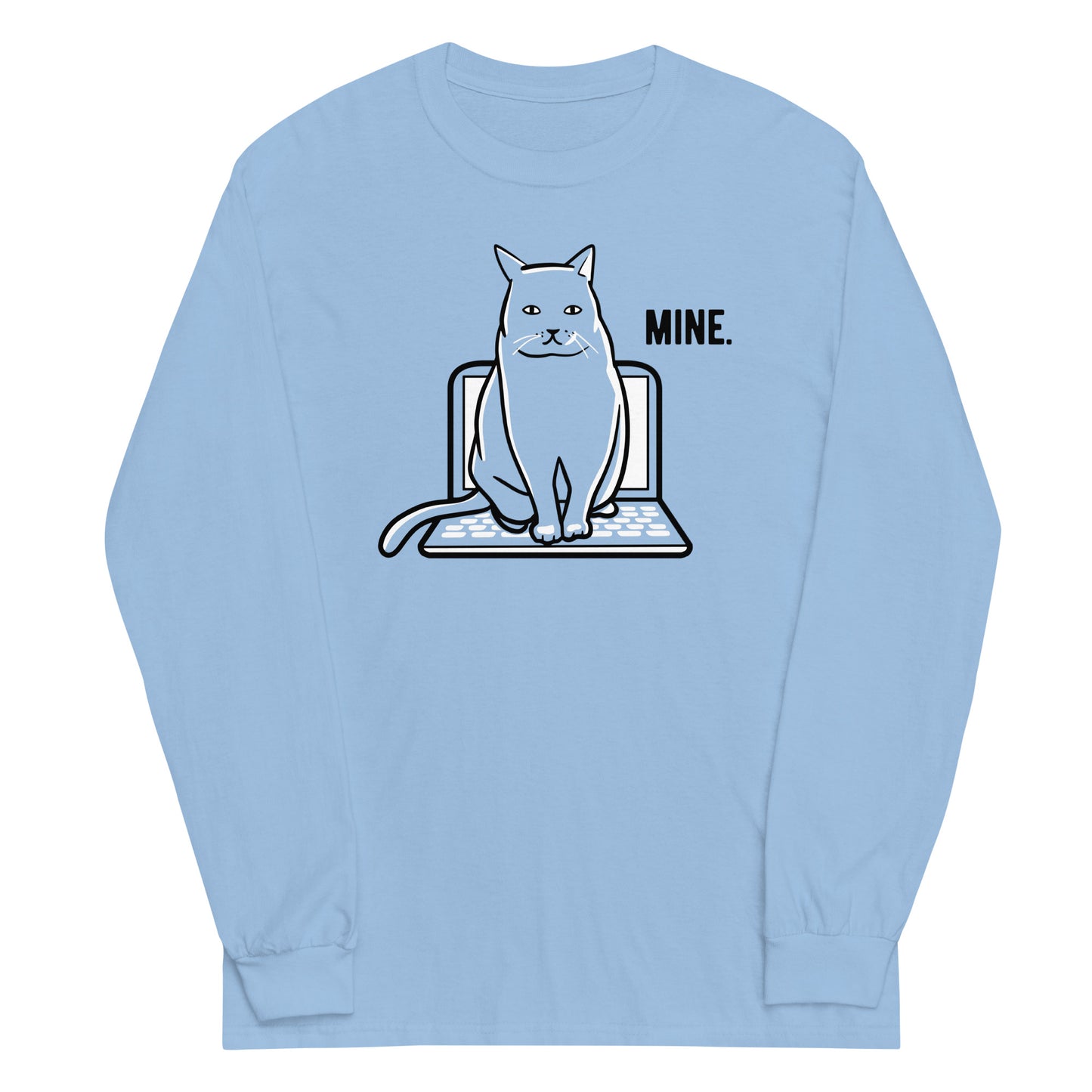 Mine Computer Cat Unisex Long Sleeve Tee