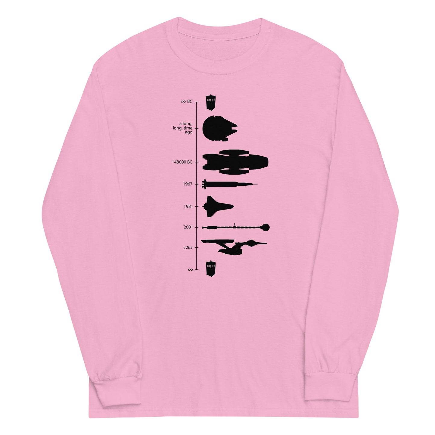 Space Ship Timeline Unisex Long Sleeve Tee