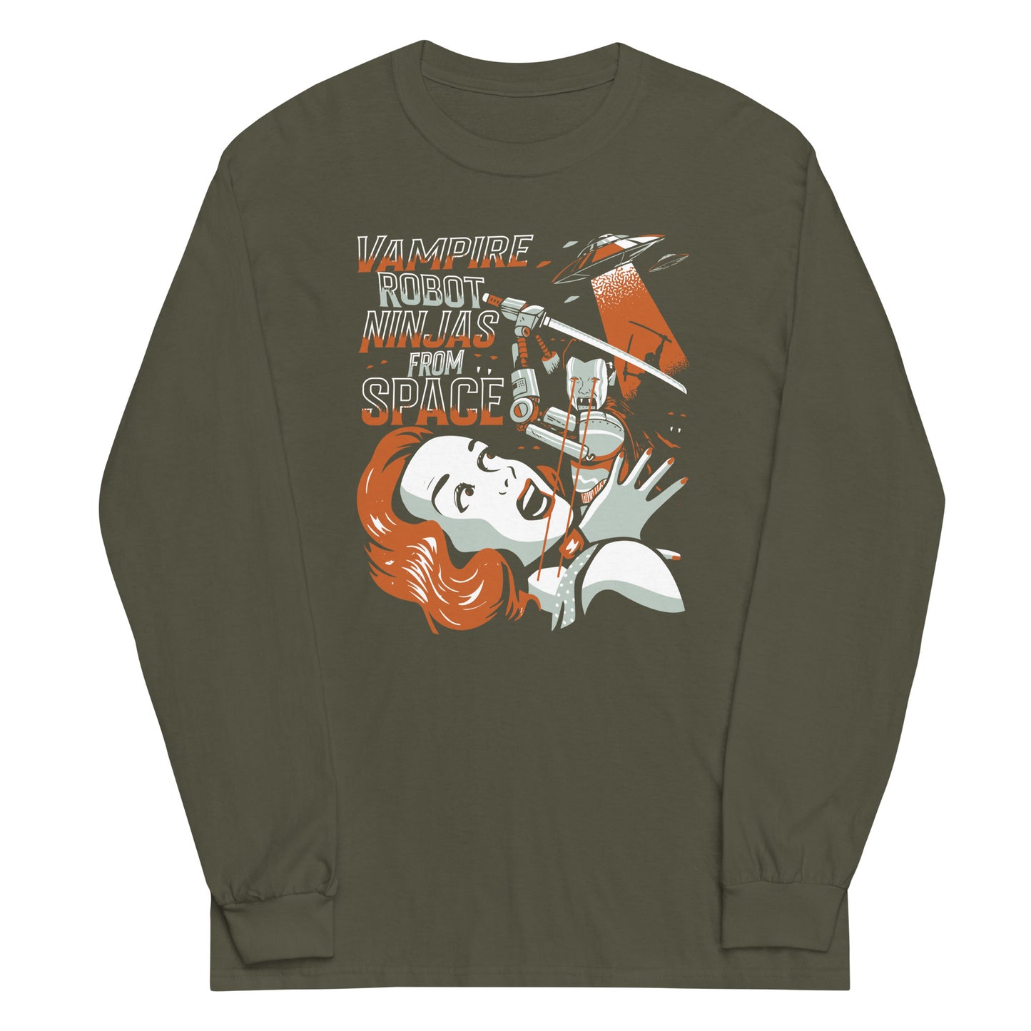 Vampire Robot Ninja From Space Unisex Long Sleeve Tee