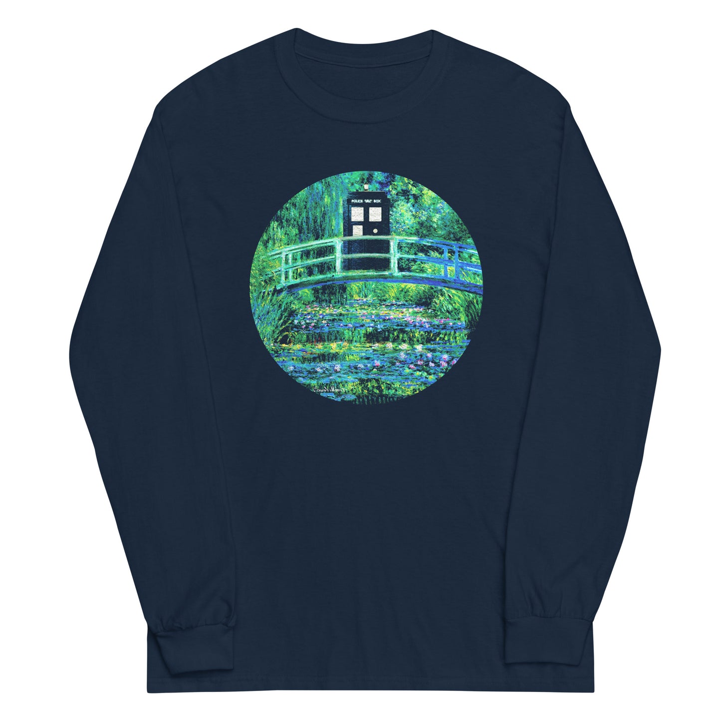 Water Lilies Police Box Unisex Long Sleeve Tee