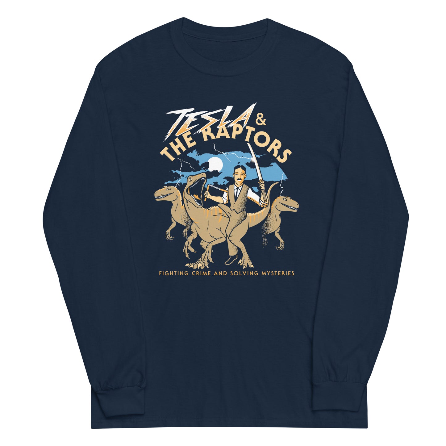 Tesla & The Raptors Unisex Long Sleeve Tee