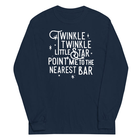 Point Me To The Nearest Bar Unisex Long Sleeve Tee