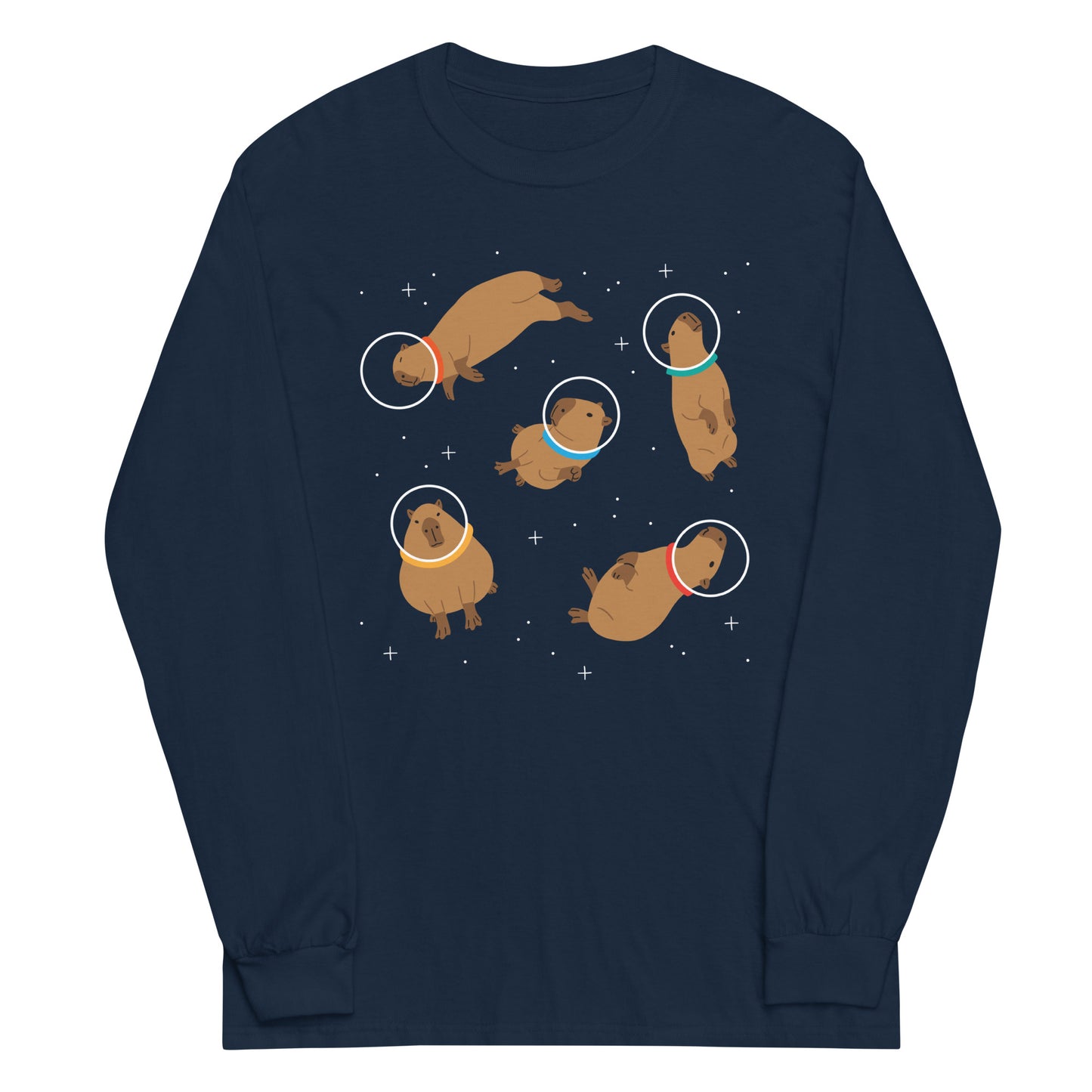 Capybaras In Space Unisex Long Sleeve Tee