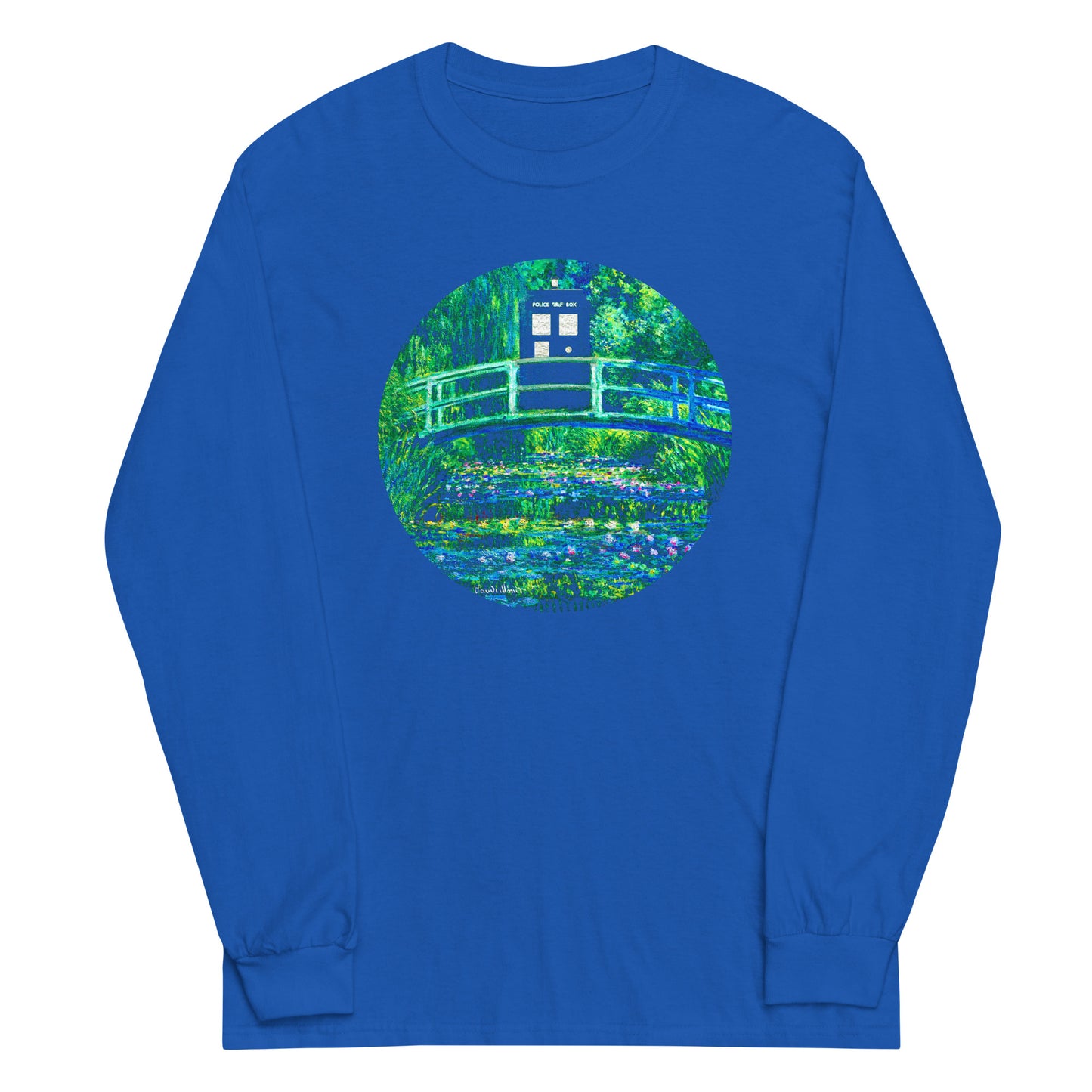 Water Lilies Police Box Unisex Long Sleeve Tee