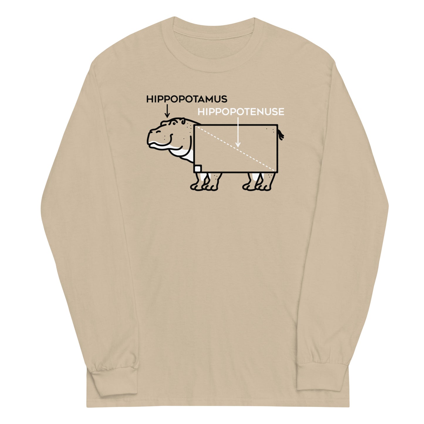 Hippopotenuse Unisex Long Sleeve Tee