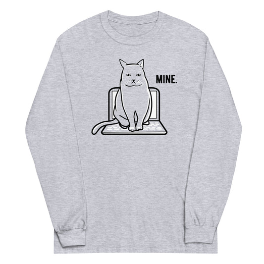 Mine Computer Cat Unisex Long Sleeve Tee