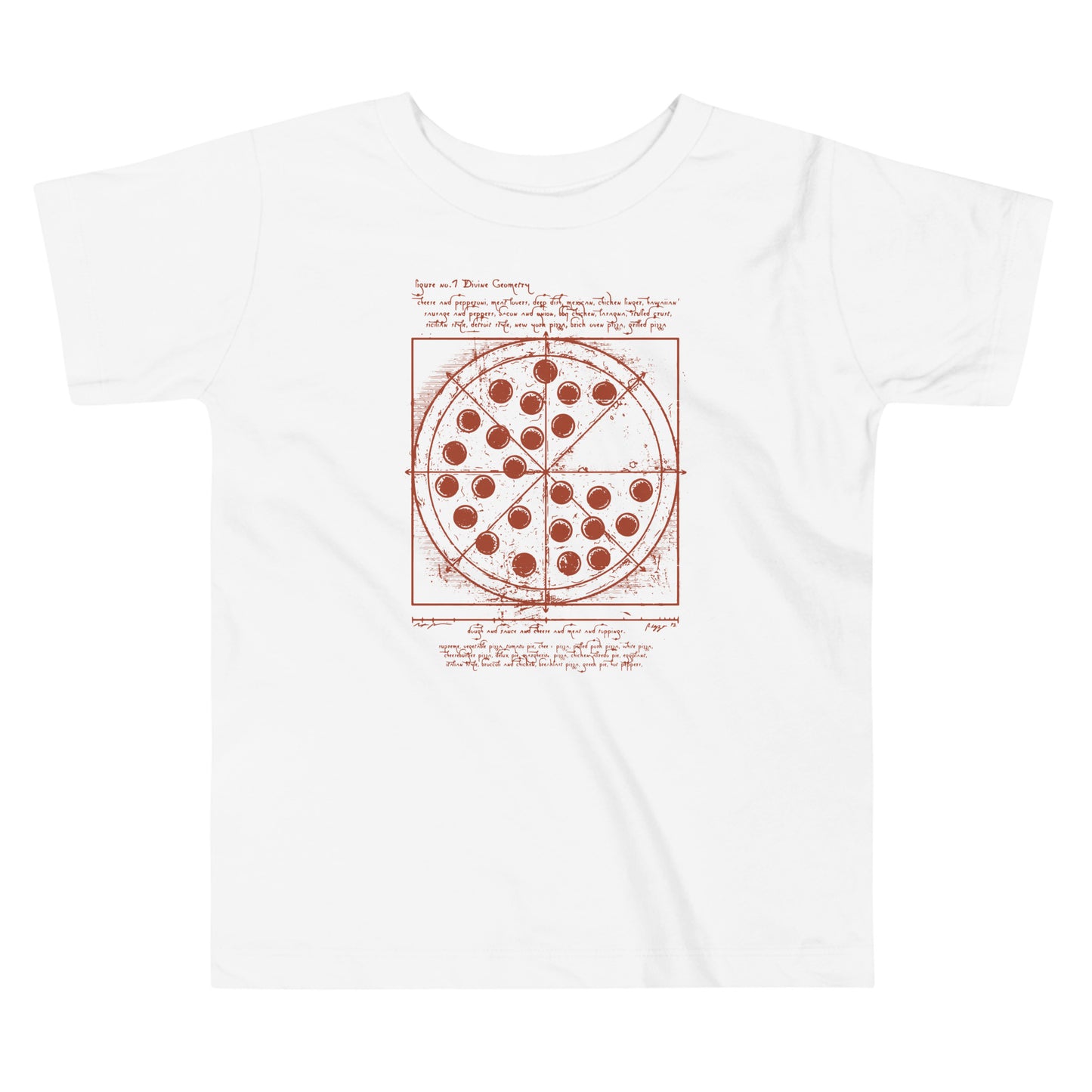 Vitruvian Pizza Kid's Toddler Tee