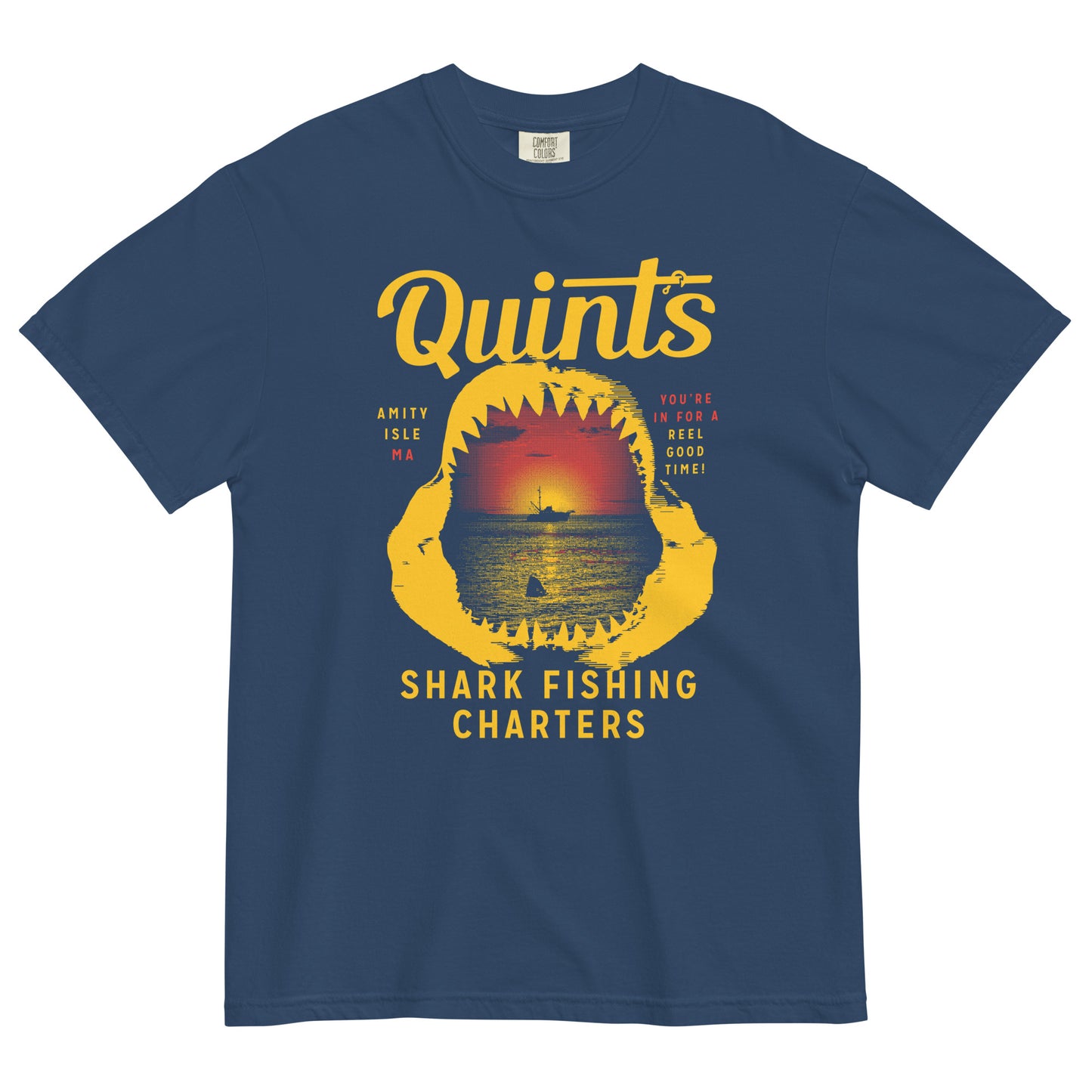 Quint's Shark Fishing Charters Men's Relaxed Fit Tee