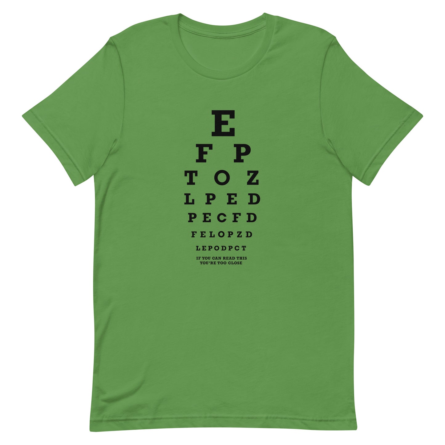 Too Close Eye Chart Men's Signature Tee