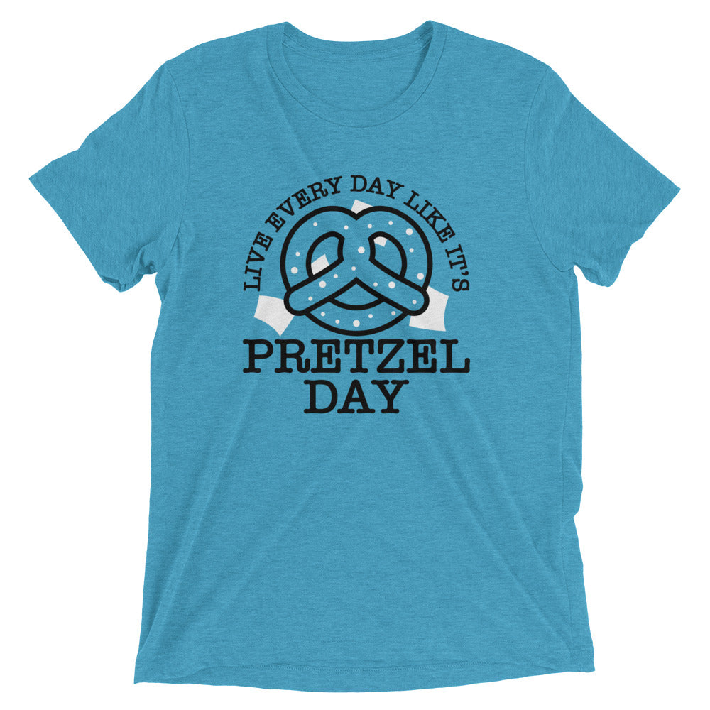 Live Every Day Like It's Pretzel Day Men's Tri-Blend Tee