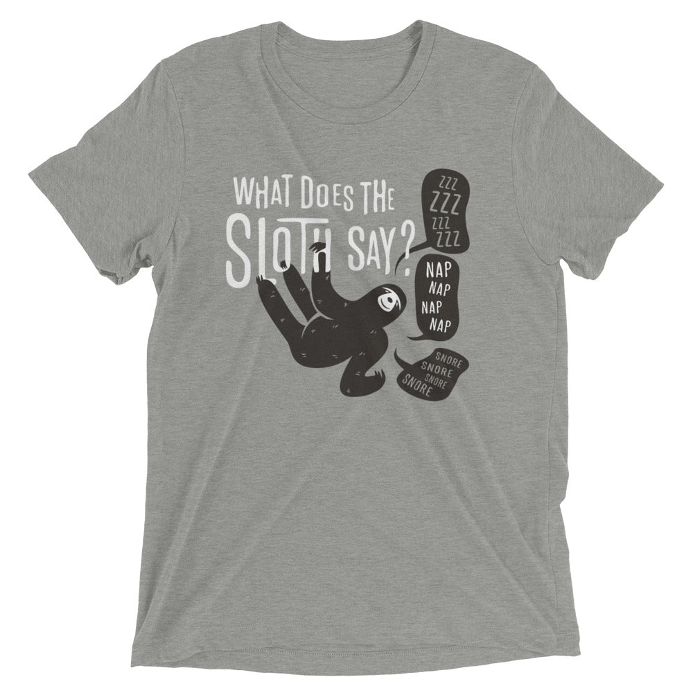 What Does The Sloth Say? Men's Tri-Blend Tee