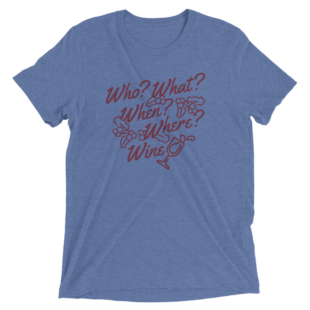 Who? What? When? Where? Wine? Men's Tri-Blend Tee