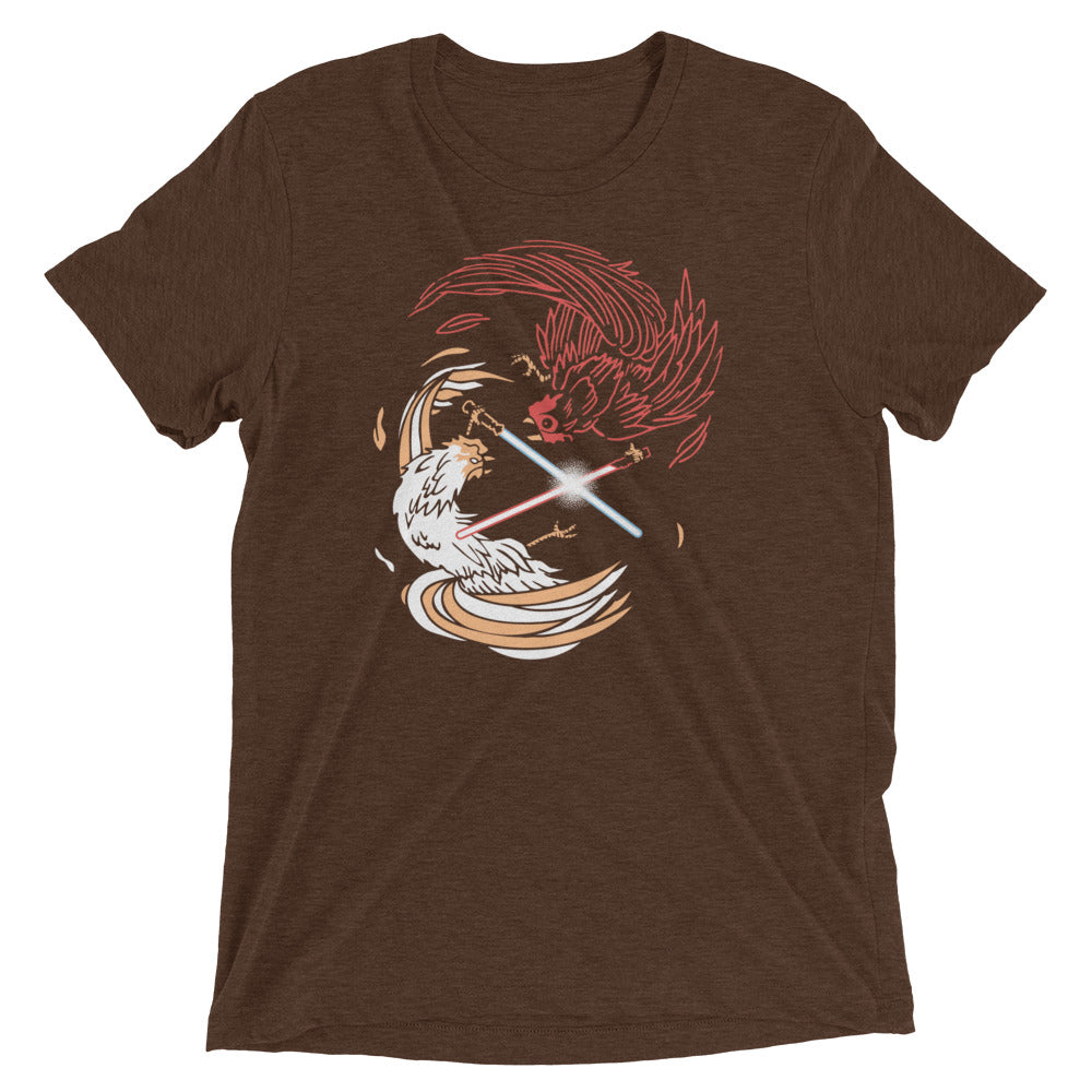 Cock A Doodle Duel Of The Fates Men's Tri-Blend Tee