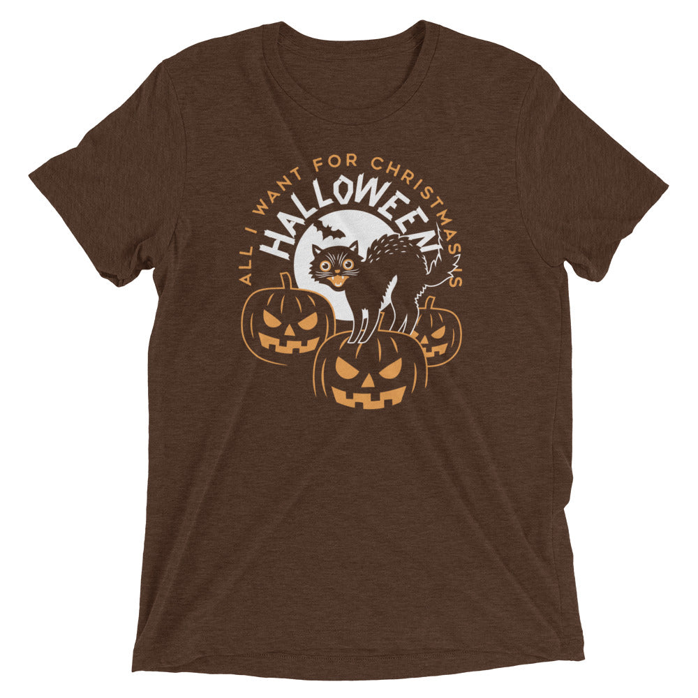 All I Want For Christmas Is Halloween Men's Tri-Blend Tee