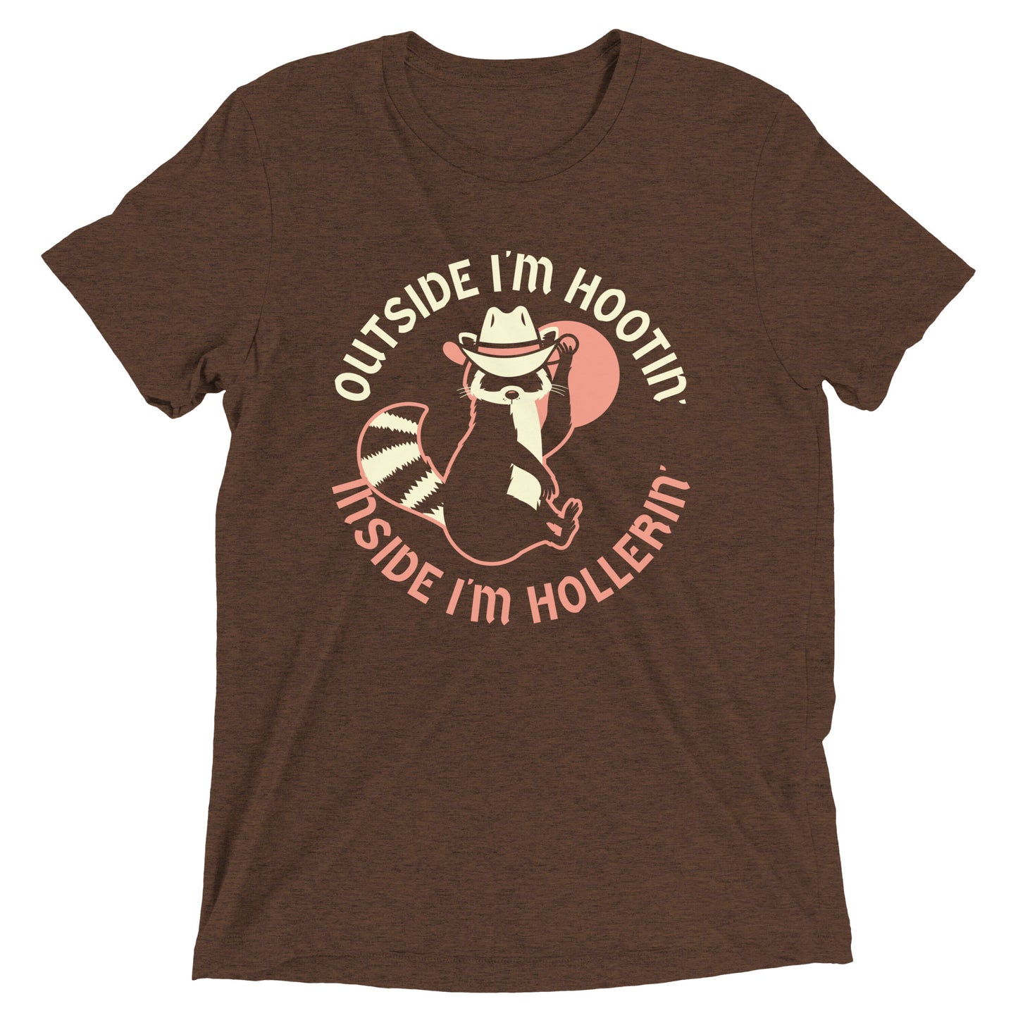 Outside I'm Hootin' Inside I'm Hollerin' Men's Tri-Blend Tee