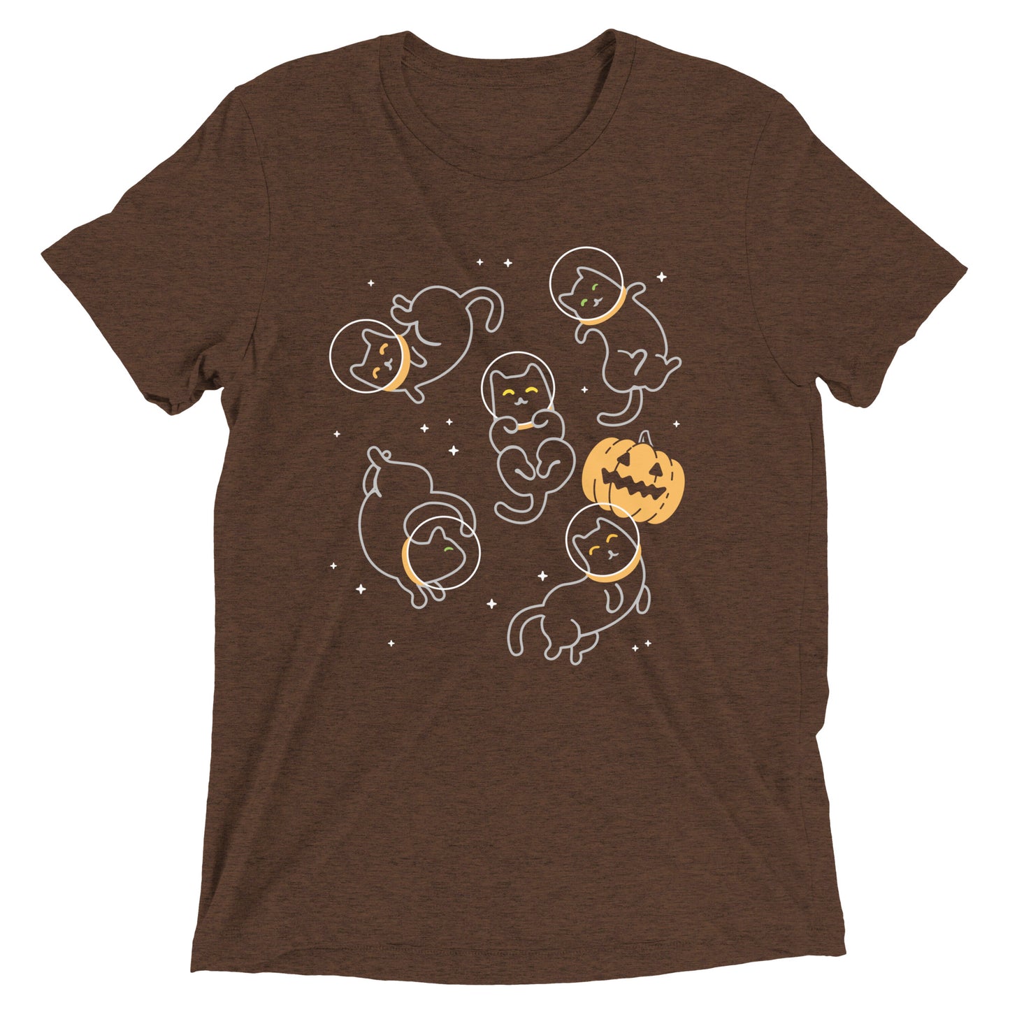 Cat Halloween In Space Men's Tri-Blend Tee