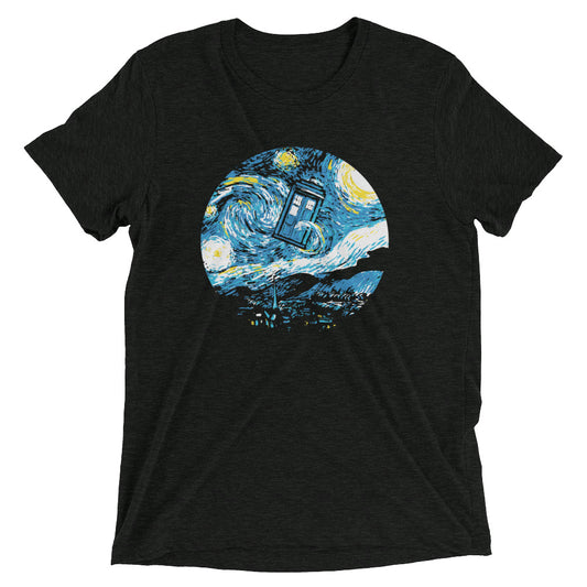 Starry Night Police Box Men's Tri-Blend Tee