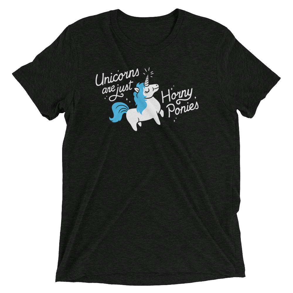 Unicorns Are Just Horny Ponies Men's Tri-Blend Tee