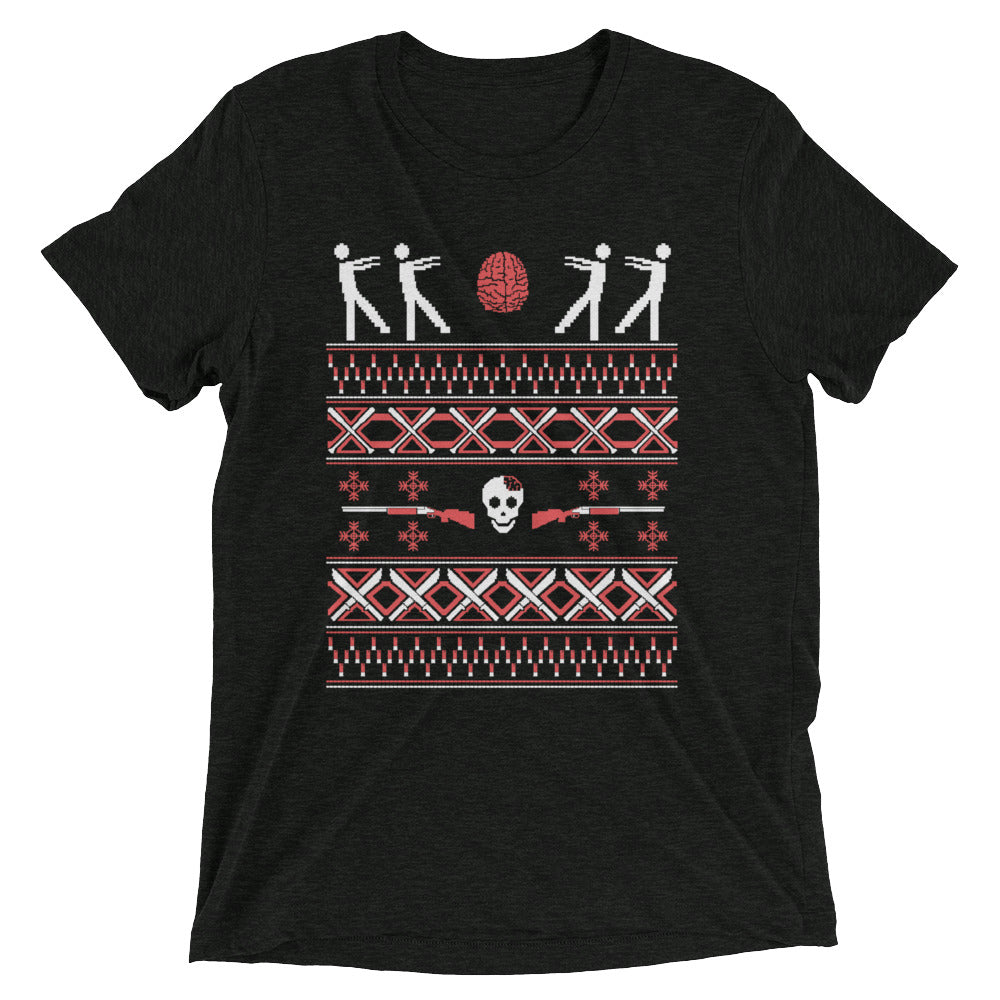 Zombie Christmas Sweater Men's Tri-Blend Tee