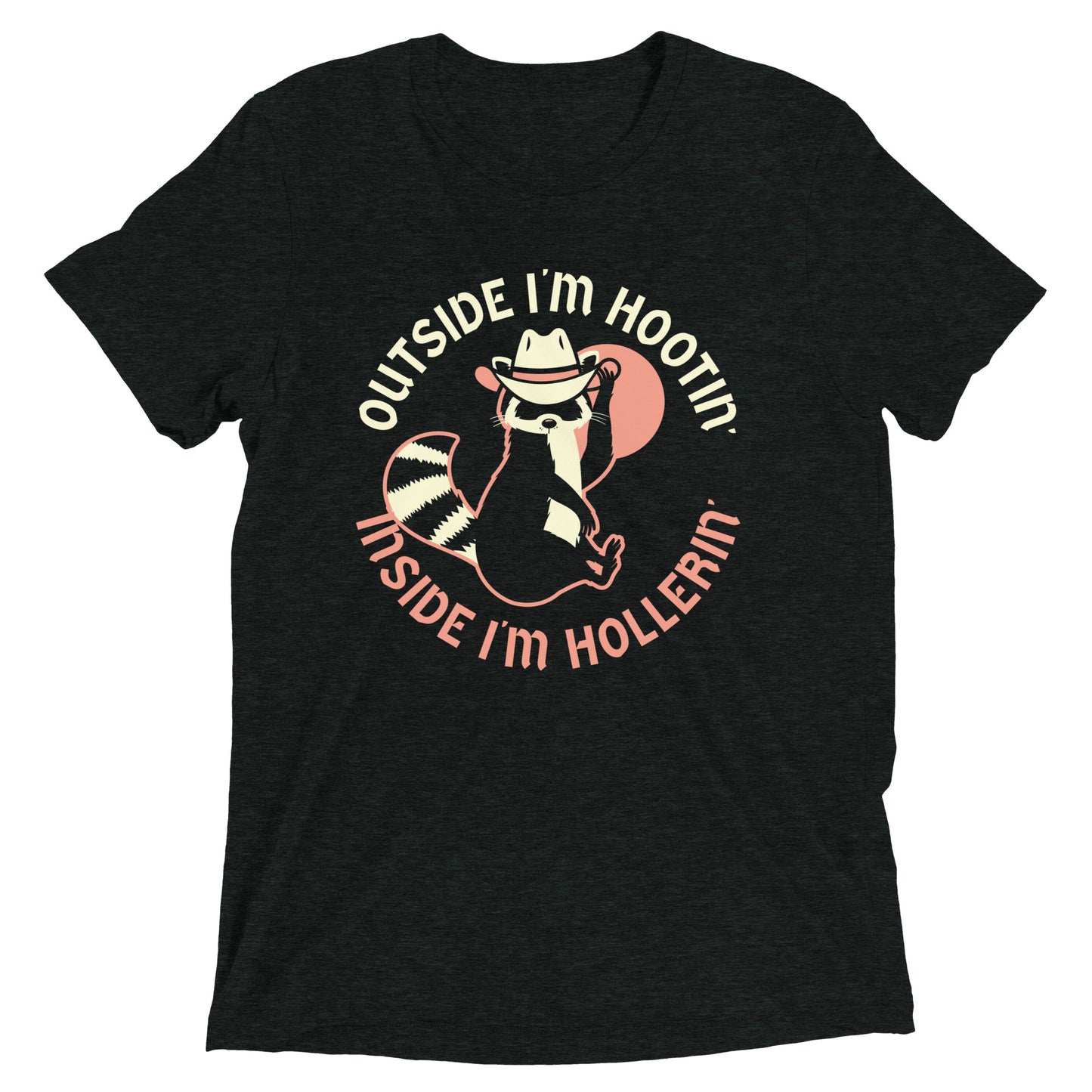 Outside I'm Hootin' Inside I'm Hollerin' Men's Tri-Blend Tee