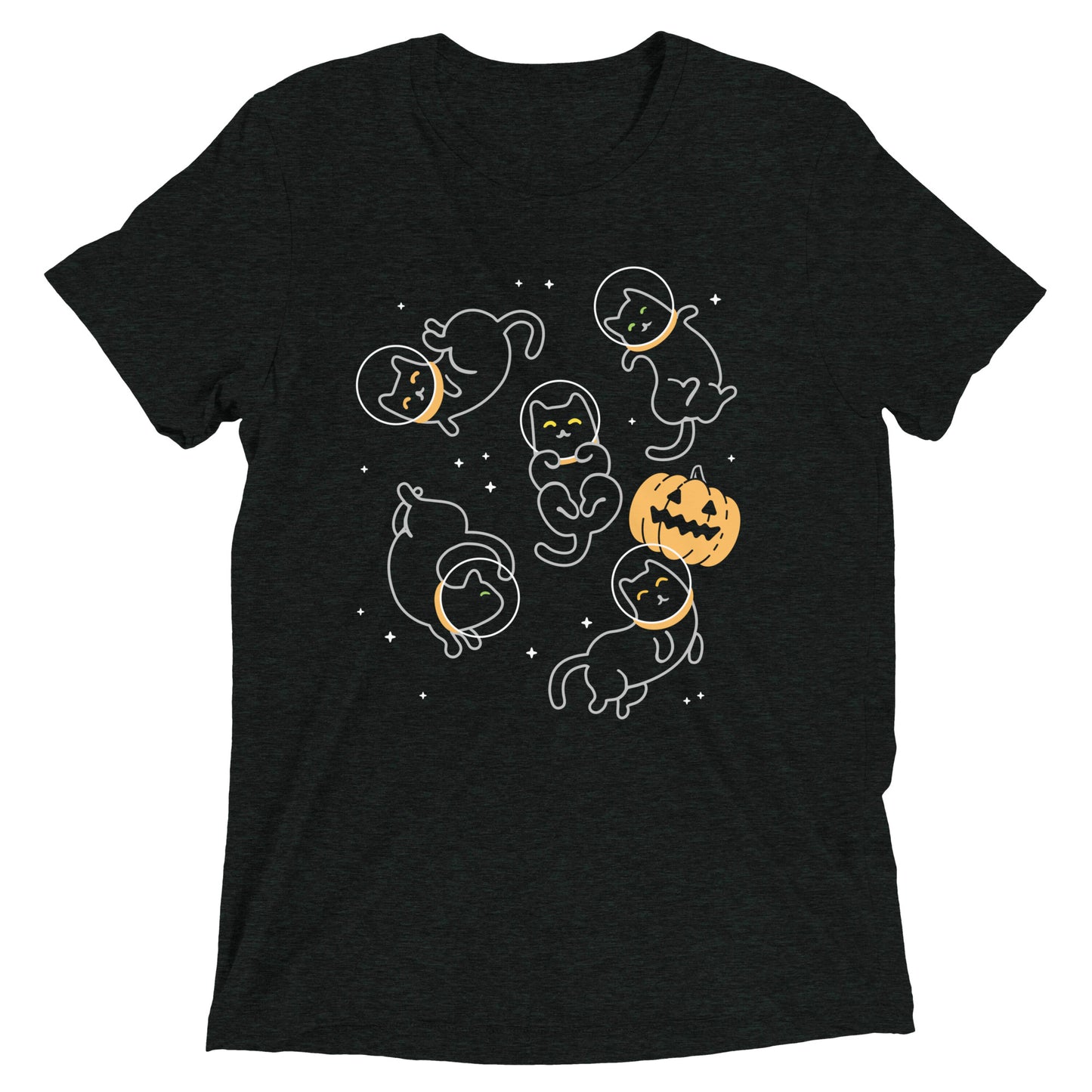 Cat Halloween In Space Men's Tri-Blend Tee