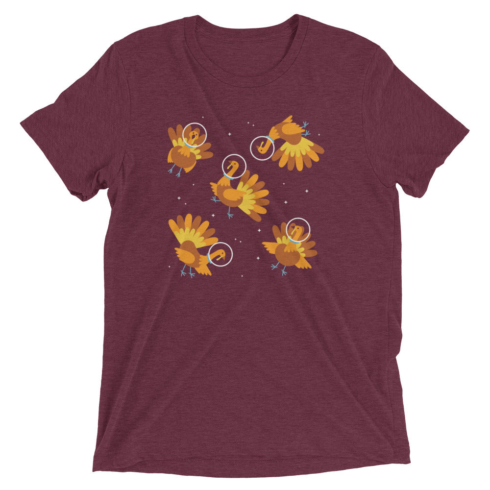 Turkeys In Space Men's Tri-Blend Tee