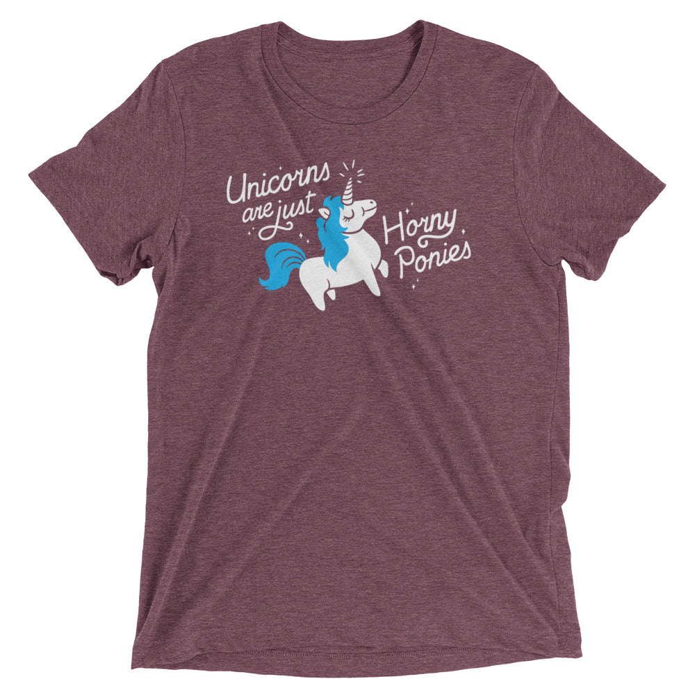 Unicorns Are Just Horny Ponies Men's Tri-Blend Tee